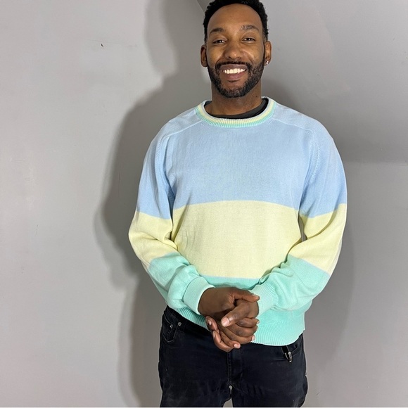 Vintage Other - Vintage Knit Crewneck Sweater Coastal Grandpa Dopamine Hipster Pastel Preppy